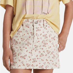 NWT Billabong Girl's Sweetheart Floral Denim 100% Cotton Mini Skirt 10